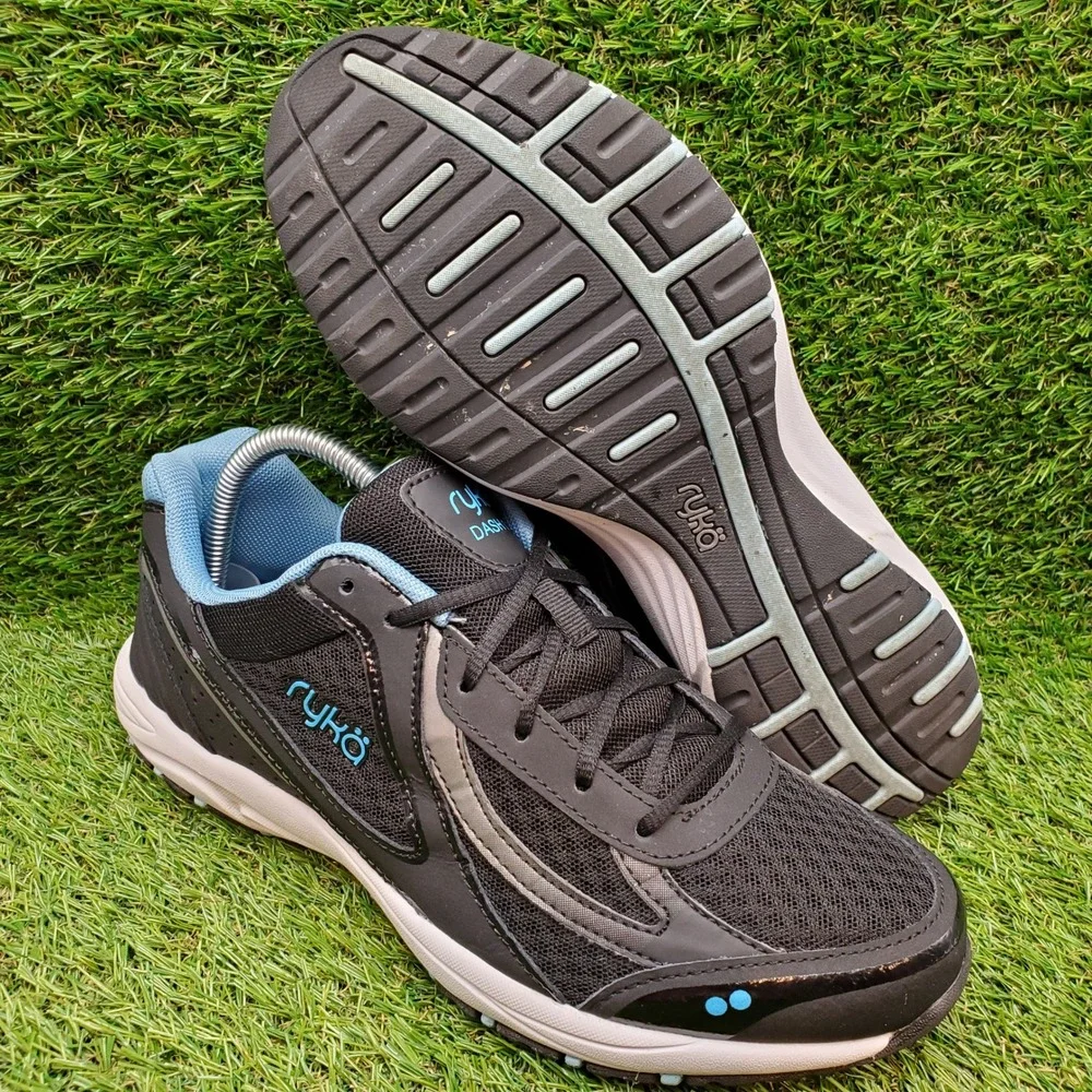 Ryka Dash 3 SIZE 9 WIDE Women's Walking Shoe Comfort Athletic Sneaker Black Blue